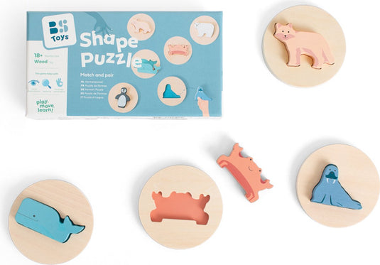 Bs toys houten vormenpuzzel - houten puzzel - houten speelgoed - educatief- peuter - toddler - fsc hout - geschikt vanaf 18 maanden