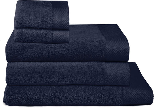 Seahorse combiset pure 5 delige badtextielset indigo (2xgd+2bd+1xdl)