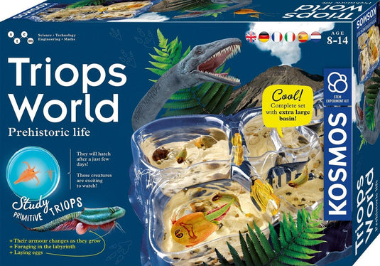 Kosmos triops world – experimenteerset – kweek oeroude krabjes uit de oertijd – inclusief kweekbak, eieren en voedersets – triops wereld