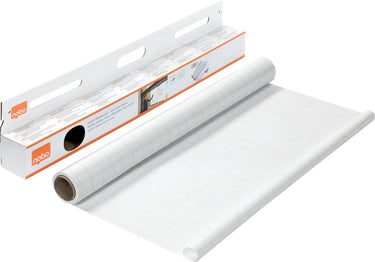 Nobo instant whiteboard droog-uitwisbare vellen geruit op rol - 25 elektrostatische vellen - 60x80cm - wit