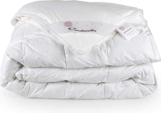 Cinderella soul dekbed 4-seizoenen - 1 persoons - luxe eendendons vulling - percale tijk - 140x 200 cm