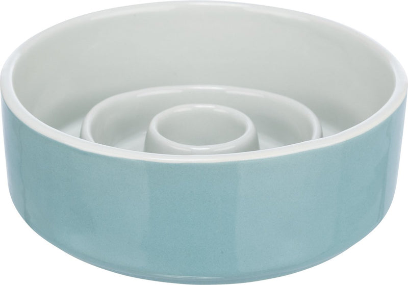 Afbeelding laden in galerijviewer, Trixie voerbak slowfeeding keramiek grijs blauw
