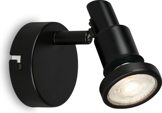 Briloner – led badkamerverlichting – wandlamp met gu10 fitting – ip44 spot – draaibaar kantelbaar – zwart – 4w