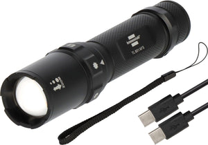 Brennenstuhl oplaadbare led-zaklamp tl 801 afs ip44 (800lm, 230m lichtbereik, focusseerbaar, max. 42u, 6 standen incl. sos stroboscoop, ip44-lampen voor buiten incl. usb c-oplaadkabel)