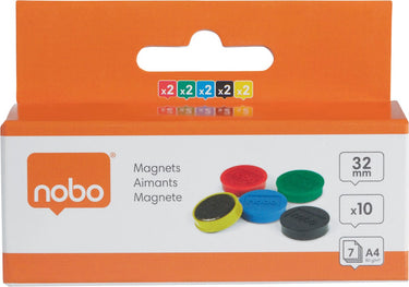 Nobo whiteboard-magneten 1915304 kleurenassortiment magnetisch