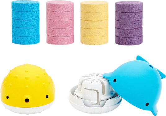 Munchkin badspeelgoed met 20 bruistabletten - color buddies™ - 2 bruis vissen - badbruistabletten - bruistabletten voor in bad - interactief badspeelgoed voor kinderen