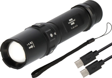 Brennenstuhl oplaadbare led-zaklamp tl 801 afs ip44 (800lm, 230m lichtbereik, focusseerbaar, max. 42u, 6 standen incl. sos stroboscoop, ip44-lampen voor buiten incl. usb c-oplaadkabel)