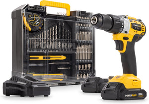 Powerplus accu klopboormachine powx00850 - 3 in 1: boren hamerboren en schroeven, 20 v boormachine, 60 nm, links en rechts schroeven, incl. 2 accu's 2.0 ah en 1 lader, 78 accessoires