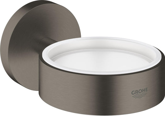 Grohe essentials houder voor zeepdispenser of glas - wandbevestiging - hard graphite geborsteld (mat antraciet)