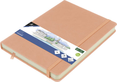 Kangaro schetsboek a5 - oudroze - pu hardcover - met elastiek en lint - schetsblok - schetsboeken