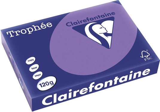 Clairefontaine trophée intens | gekleurd papier | a4 | 120 g | 250 vel | violet