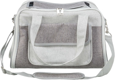 Trixie hondentas libby grijs - gaas-inzetstuk, 42x25x27 cm - met schouderriem en korthouder