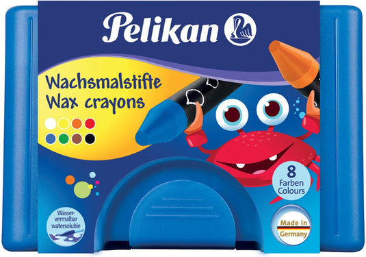 Pelikan waskrijt - rond - wateroplosbaar - 8 kleuren