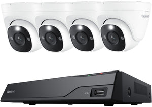 Reolink 4k uhd poe-beveiligingscamerasysteem nvs8-8md4 - 8ch nvr met ingebouwde 2 tb hdd - 4 stuks 4k 8mp poe bedrade koepelcamera's met persoons- en voertuigdetectie - 30 m haarscherp nachtzicht - 24 7 opname