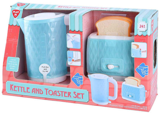 Playgo speelgoed waterkoker en broodrooster met brood - 4dlg.