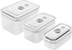 Zwilling fresh save vacuüm vershoudbakjes - opbergdozen - 3-delige set - s 300ml - m 900ml - l 2000ml - kunststof