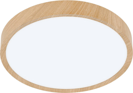 Eglo musurita plafondlamp - badkamer - led - ø 34 cm - natuurlijke houtlook
