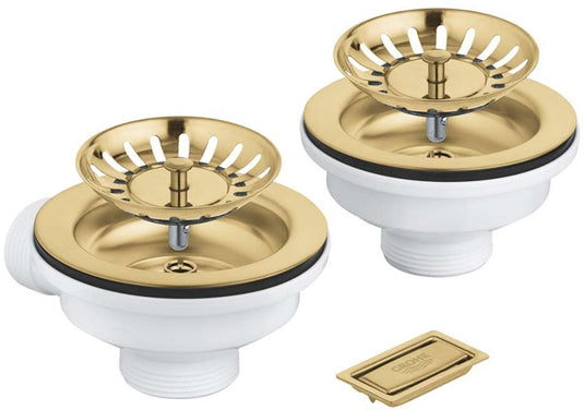 Grohe toebehoren - afvoerzeef voor spoelbak met accessoires, geborsteld cool sunrise 40997gn0
