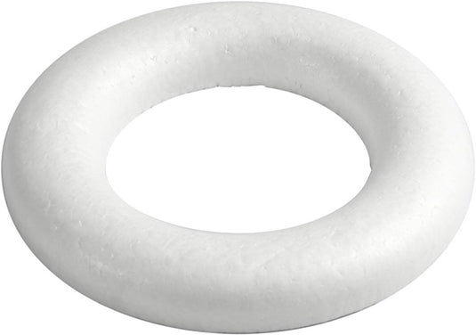 Creativ company styropor ring wit met platte achterkant, 35cm