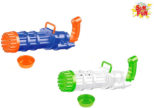 Van manen bellenblaaspistool speelgoed sun fun 19cm met bellenblaas - kleurrijk plezier.