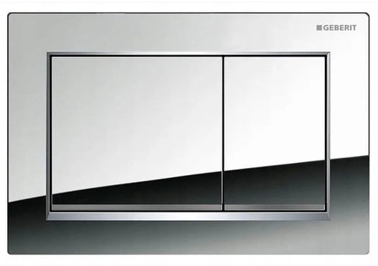 Geberit sigma20 bedieningsplaat - 2-toets spoeling - rechthoekige knoppen - gl.chr. matchr. gl.chr.