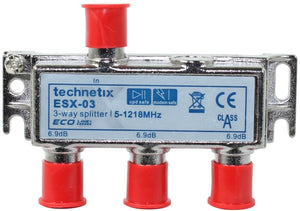Technetix esx-03 3-weg coax schroefverdeler