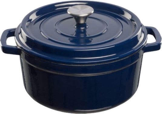 Grand feu - geëmailleerde gietijzeren braadpan - 3,5 ltr. - blauw