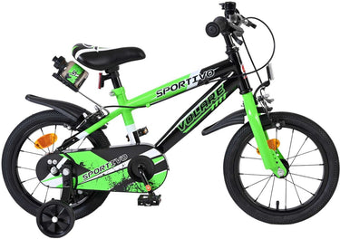 Volare sportivo kinderfiets - jongens - 14 inch - groen zwart - twee handremmen