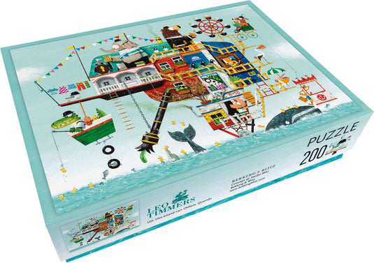 Bekking blitz - puzzel - 200 stukjes - kunst - uit het boek het eiland van olifant - illustratie kinderboek - leo timmers