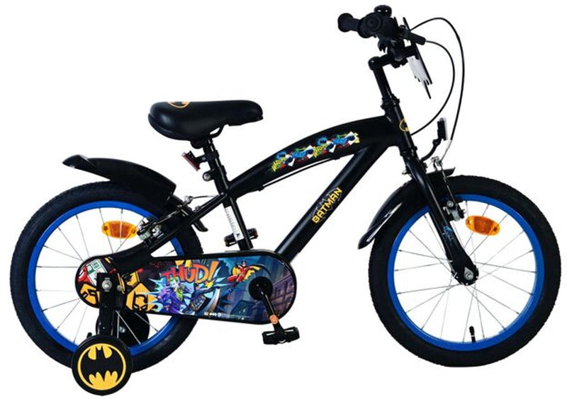 Afbeelding laden in galerijviewer, Volare batman kinderfiets - jongens - 16 inch - zwart - 2 handremmen
