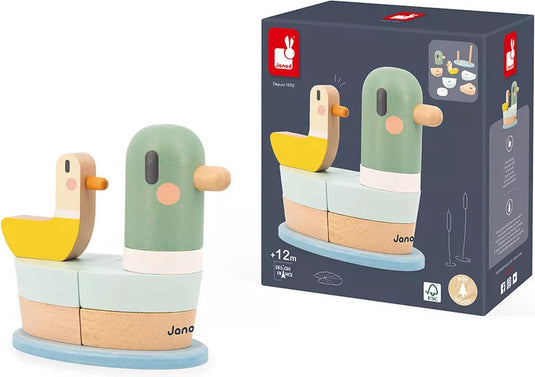 Janod - sweet cocoon - houten stapeltoren - eend