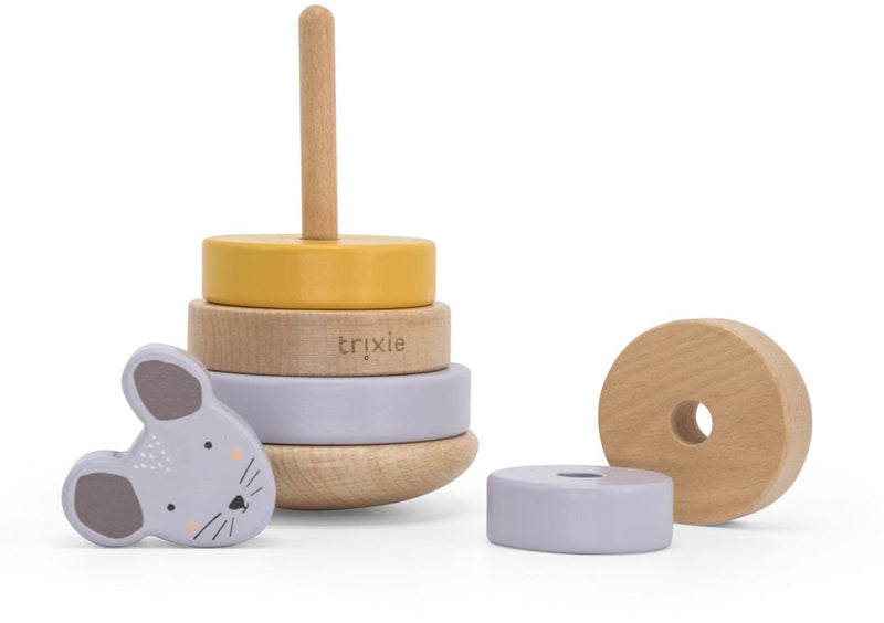 Afbeelding laden in galerijviewer, Trixie houten stapeltoren - mrs. mouse - houten stacking toy - educatief speelgoed - voor jongens meisjes - muis
