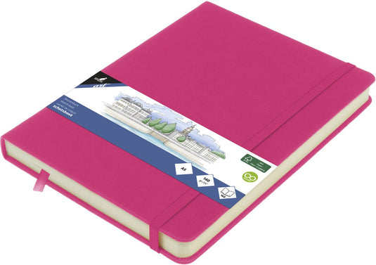 Kangaro schetsboek - a5 - hot pink - met elastiek en lint
