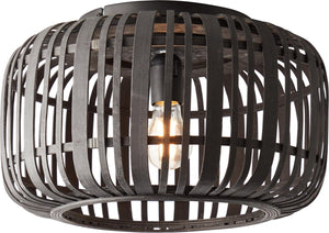 Brilliant woodrow - plafondlamp - e27 max 1x60w - hout zwart