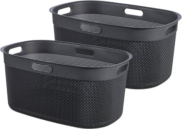 Curver filo wasmand - 45l - set van 2 stuks - antraciet