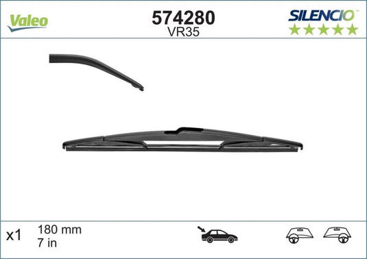 Valeo - silencio vr35 achterwisser - 18cm (1x)