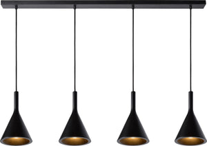 Lucide gipsy - hanglamp - 4xe27 - zwart - japandi