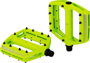 Bbb cycling fietspedalen mountainbike - aluminium - geschikt voor e-bike - anti slip pedalen mtb - flat pedals - fiets trappers - coolride neon geel - bpd-36