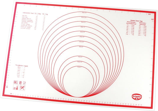 Dr. oetker 1923 keukensnijplank rechthoekig silicone rood, wit