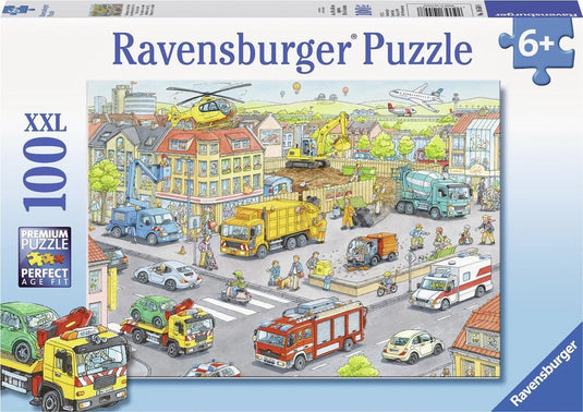 Ravensburger puzzel voertuigen in de stad - legpuzzel - 100 stukjes