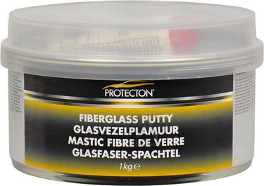Protecton glasvezelplamuur - voor herstellen van grotere deuken, gaten scheuren - hecht op metaal, hout, beton kunststof – bestand tegen chemicaliën en weersinvloeden - incl. tube verharder – 1kg