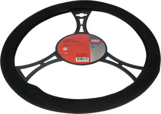 Carpoint stuurhoes auto - suedine suède zwart - voor sturen met een diameter van 37-39 cm