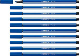 Stabilo pen 68 - premium viltstift - donkerblauw - doos 10 stuks