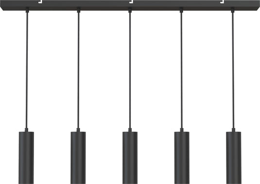 Calex hanglamp - gu10 - 5-lichts - plafondlamp - mat zwart - eetkamer - keuken - eettafel - excl. lichtbron
