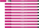 Stabilo pen 68 - premium viltstift - roze rood - doos 10 stuks
