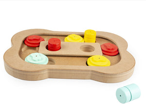 Duvo plus - speelgoed voor dieren - hond - slide `n snack puzzle - been 28x19x2,5cm meerkleurig - 1st
