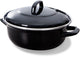 Bk fortalit emaille braadpan 20cm 1.4l – inductie braadpan – geëmailleerd staal – ovenbestendig tot 230 graden – geen antiaanbaklaag – met deksel – zwart blauw