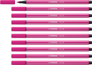 Stabilo pen 68 - premium viltstift - roze rood - doos 10 stuks