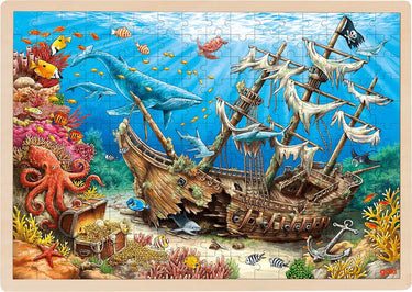 Goki puzzel - gezonken schip santa elena - 192 stukjes - 46,5x33x1cm - hout - 4+