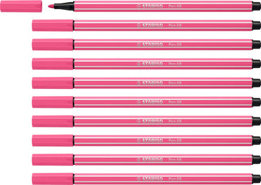 Stabilo pen 68 - premium viltstift - roze - doos 10 stuks